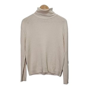 Barry Bricken 100% silk cable knit sweater size S